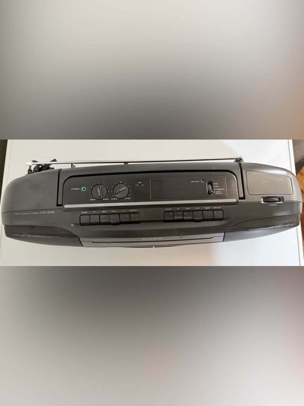Vintage Sony Black Portable Boombox with AM/FM Radio and Dual Cassette - Picture 3 of 8